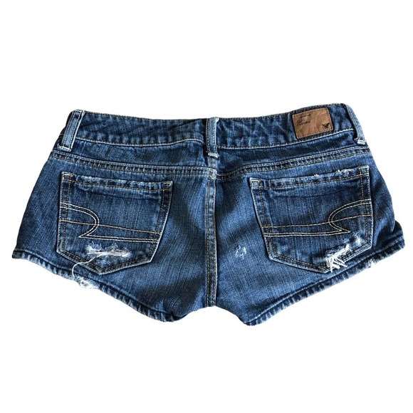 American Eagle women Denim Short Size 00 Distress - Picture 2 of 5